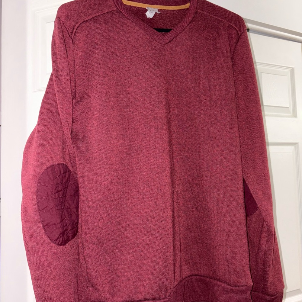 Elegant Burgundy V-Neck Men's Shirt